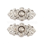 Alloy Snap Clasps, Closure Sewing Fasteners for Garment Accessories, Flower, Platinum, 17x25x2.5mm(FIND-WH0108-17P)