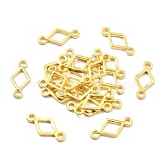 Open Back Bezel Connector Charms, For DIY UV Resin, Epoxy Resin, Pressed Flower Jewelry, Golden, Poker, Diamond, 22x10x2mm, Hole: 2.5mm(PALLOY-D002-01G-02)
