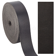 PU Leather Fabric, for Shoes Bag Sewing Patchwork DIY Craft Appliques, Black, 2.5x0.14cm, 5m/roll(AJEW-WH0034-93A)