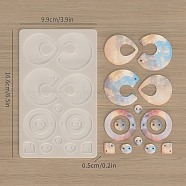 DIY Silicone Molds, Decoration Making, Resin Casting Molds, For UV Resin, Epoxy Resin Jewelry Making, Clear, 165x98x5mm, Hole: 2mm, Inner Diameter: 11~43x12~47mm(SIMO-H020-01E)