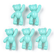 Opaque Acrylic Pendants, Bear, Pale Turquoise, 37x28x13mm, Hole: 2.5mm, about 133pcs/500g(MACR-S373-01A-SS2107)