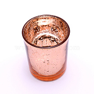 Plated Glass Candle Cups, Babysbreath Pattern, Rose Gold, 55x66mm, Inner Diameter: 50mm(AJEW-WH0155-07B)