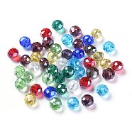 Mixed Handmade Glass Rondelle Beads, Faceted, about 8mm in diameter, 6mm long, hole: 1mm(X-GR001M)