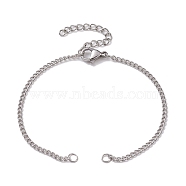 304 Stainless Steel Chain Bracelet Making, with Jump Rings and Lobster Claw Clasps, Platinum, 6-3/4 inch(17cm)(AJEW-JB01212-02)