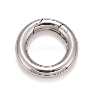 Non-Tarnish 304 Stainless Steel Spring Gate Rings, for Keychain, Stainless Steel Color, 7 Gauge, 18x3.5mm(STAS-M296-01P-C)