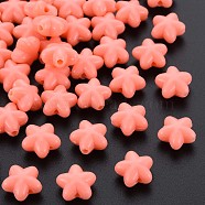 Opaque Acrylic Beads, Star, Coral, 10x10.5x6mm, Hole: 1.6mm, about 1690pcs/500g(MACR-S373-26-A06)