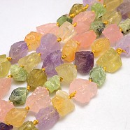 Natural Mixed Gemstone Beads Strands, Nuggets, Mixed Stone, 13~35x8~28mm, Hole: 2mm,  about 15~19pcs/strand, 15.74 inch(X-G-L159-10)