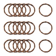 Tibetan Style Linking Rings, Circle Frames, Cadmium Free & Nickel Free & Lead Free, Red Copper Color, 22x1.5mm, about 18.5mm inner diameter(PALLOY-A017-R-FF)