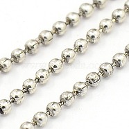 Iron Ball Chains, Beads Chain, Soldered, with Spool, Nickel Free, Antique Silver, 2mm, about 328.08 Feet(100m)/roll(CH-CHB002Y-AS-NF)