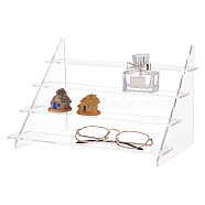 4-Tier Assembled Transparent Acrylic Organizer Display Risers, for Action Figures, Cosmetic, Favor Goods Storage, Clear, Finish Product: 30x19x19cm, about 6pcs/set(ODIS-WH0034-07)
