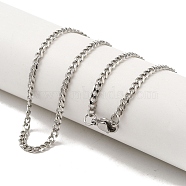 201 Stainless Steel Curb Chain Necklaces for Men, Stainless Steel Color, 20.24 inch(51.4cm)(NJEW-M218-04A-P)