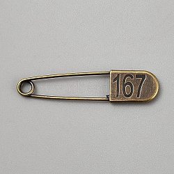 Zinc Alloy Safety Pins, Kilt Pins, Antique Bronze, 62x15x3.5mm(JEWB-WH0030-78A)