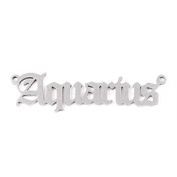 301 Stainless Steel Pendants, Constellations, Stainless Steel Color, Aquarius, 10.5x39x1mm, Hole: 1.5mm(STAS-CJC0004-03P-10)