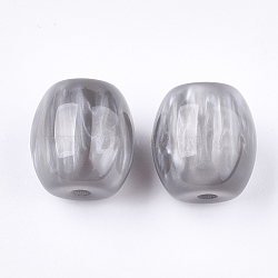 Resin Beads, Imitation Gemstone, Oval, Light Grey, 17~17.5x16mm, Hole: 3mm(X-RESI-S377-13B)