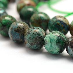 Natural Chrysocolla Beads Strands, Round, 10mm, Hole: 1mm, about 39pcs/strand, 15.75inches(40cm)(G-E363-01-10mm)