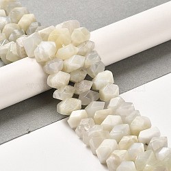 Natural White Moonstone Beads Strands, Faceted, Nuggets, 9~15x9~15x4.5~9mm, Hole: 1mm, about 25~30pcs/strand, 7.09~7.87 inch(18~20cm)(G-N327-05-04)