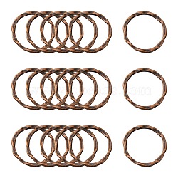 Tibetan Style Linking Rings, Circle Frames, Cadmium Free & Nickel Free & Lead Free, Red Copper Color, 22x1.5mm, about 18.5mm inner diameter(PALLOY-A017-R-FF)