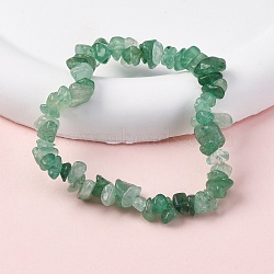 Unisex Chip Natural Green Aventurine Beaded Stretch Bracelets, Inner Diameter: 1-3/4~2 inch(4.5~5cm)(BJEW-S143-11)