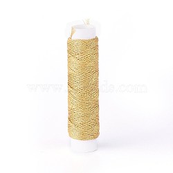 Round Waxed Polyester Twisted Cord, Micro Macrame Cord, for Leather Projects, Bookbinding, Gold, 0.35mm, about 43 yards(40m)/roll(X-YC-L003-A-31)