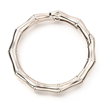 Zinc Alloy Spring Gate Rings, Polygon Ring, Platinum, 49x6mm, Inner Diameter: 38mm