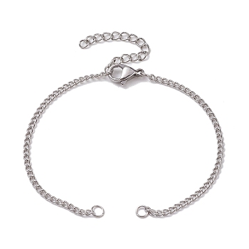 304 Stainless Steel Chain Bracelet Making, with Jump Rings and Lobster Claw Clasps, Platinum, 6-3/4 inch(17cm)