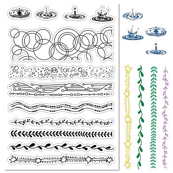 Custom PVC Plastic Clear Stamps, for DIY Scrapbooking, Photo Album Decorative, Cards Making, Stamp Sheets, Film Frame, Water Pattern, 160x110x3mm