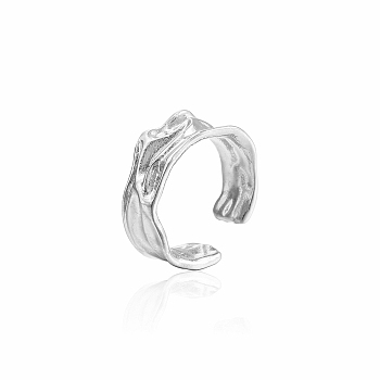 Elegant Stainless Steel Open Ring for Daily Wear, Unisex Fashion Accessory