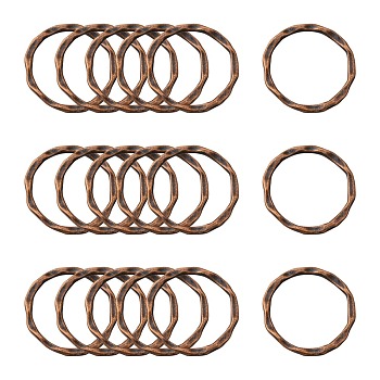 Tibetan Style Linking Rings, Circle Frames, Cadmium Free & Nickel Free & Lead Free, Red Copper Color, 22x1.5mm, about 18.5mm inner diameter