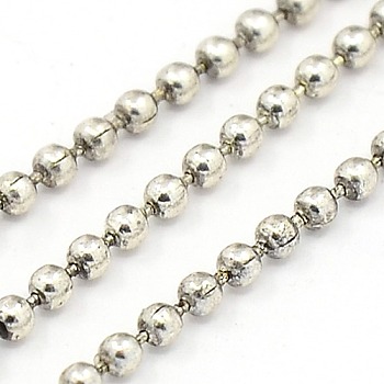 Iron Ball Chains, Beads Chain, Soldered, with Spool, Nickel Free, Antique Silver, 2mm, about 328.08 Feet(100m)/roll