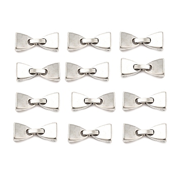 Tibetan Style Alloy Fold Over Clasps, Cadmium Free & Lead Free, Antique Silver, 28x13x5mm, Hole: 4mm