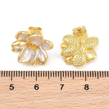 Brass Enamel Stud Earring Findings(KK-CBA58F9-01G-01)-3