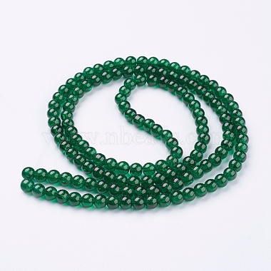 1Strand Dark Green Transparent Crackle Glass Round Beads Strands(X-CCG-Q001-6mm-17)-2