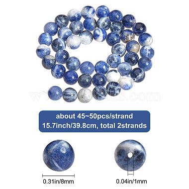 2 Strands Natural South Africa Sodalite Beads Strands(G-BBC0001-02B)-2