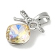 Brass Micro Pave Cubic Zirconia Charms(KK-P283-23P)-2