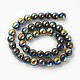 Electroplated Non-magnetic Synthetic Hematite Beads Strands(G-P408-A-10mm)-2