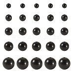 100Pcs 5 Styles Opaque Acrylic Beads, Round, Black, 6~16x5~15mm, Hole: 1.8~2.8mm, 20pcs/style(MACR-TADJ0001-12B)