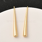 Brass Teardrop Dangle Earrings, Nickel Free, Real 18K Gold Plated, 41x5mm(X-EJEW-C158-01G)