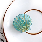 Cellulose Acetate(Resin) Claw Hair Clips, Hair Accessories for Girls Women, Shell Shape, Dark Turquoise, 41x34mm(PW-WG7C28E-08)