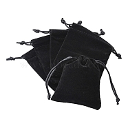 Velvet Jewelry Bags, Black, 105x90mm(X-TP-A001-9x10.5cm-2)