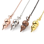 Brass Dowsing Pendulum Big Pointed Gourd Pendants, with Lobster Claw Clasps and Chain, Rack Plating, Mixed Color, 234mm, Hole: 2mm(KK-H491-07)