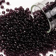 TOHO Round Seed Beads, Japanese Seed Beads, (6C) Transparent Amethyst, 8/0, 3mm, Hole: 1mm, about 222pcs/10g(X-SEED-TR08-0006C)