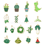 30Pcs 30 Styles Alloy Enamel Pendants, Mixed Shapes, Mixed Color, 13~27x10~26x1.5~3mm, Hole: 1.5~2.5mm, 1pc/style(ENAM-YW0004-14)