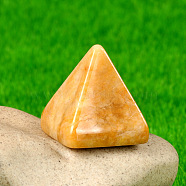 Natural Yellow Jade Healing Pyramid Figurines, Reiki Energy Stone Display Decorations, 20x18mm(PW-WG30742-04)