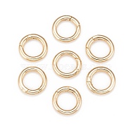 Brass Spring Gate Rings, Donut, Nickel Free, Real 18K Gold Plated, 6 Gauge, 23x4mm, Inner Diameter: 15mm(KK-T014-90G)