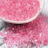 Glass Seed Beads, Peanut, Hot Pink, 3.5~4x2~2.5x2~2.3mm, Hole: 0.8mm, about 8000pcs/pound(SEED-K009-08B-04)