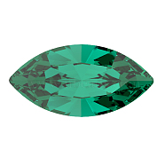 Preciosa&reg MAXIMA Crystal Fancy Stones, Czech Crystal, 435 14 615 Navette(Horse Eye), Dura Foiling, 50730 Emerald, 15x7mm(Y-PRC-FG15-50730)