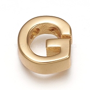 Brass Charms, Long-Lasting Plated, Letter, Letter.G, G: 8.5x8x3mm, Hole: 1.6mm(X-ZIRC-I037-01G-G)