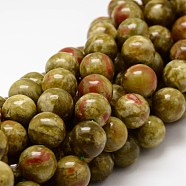 Round Natural Dragon Blood Jasper Beads Strands, 6mm, Hole: 1mm, about 62pcs/strand, 15.75 inch(G-K072-6mm)