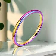 Stainless Steel Plain Band Rings, Rainbow Color, US Size 12(21.4mm)(FS-WG75602-110)