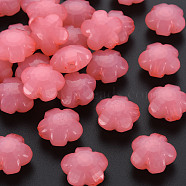 Imitation Jelly Acrylic Beads, Flower, Faceted, Salmon, 17x17.5x10mm, Hole: 2mm, about 340pcs/500g(MACR-S373-87-E03)